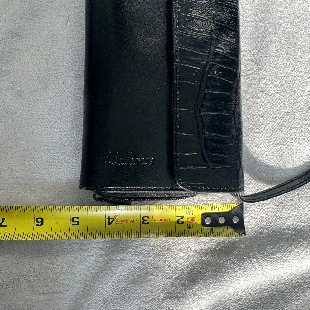 Vintage Bellerose Black Leather Crossbody Wallet Purse – Organizer Bag Y2K‎
